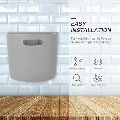 SUPVOX Wall Mounted Hanging Trash Can Plastic Waste Bin with Easy Installation and Smooth Surface for Kitchen and Bathroom Storage