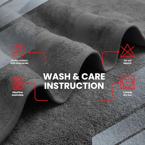 Infinitee Xclusives – Luxury Bath Sheets Towels – 1 Pack 600 GSM (35X70 Inches) – 100% Ring Spun Cotton Large Bath Towels for Bathroom (Shadow Grey, Bath Sheets - Pack 1) - color: Shadow Grey, size: Bath Sheet - 1 Pack