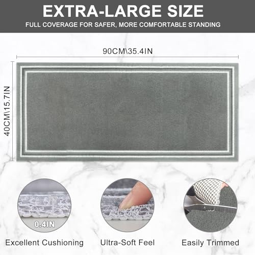 Non Slip Shower Bathtub Mat:36x16 Inch Bathtub Mat Non Slip with Drain, Soft Loofah Shower Mats for Inside Shower, Anti Slip Shower Mat - color: Dark Gray, size: 36" x 16" (Rectangular)