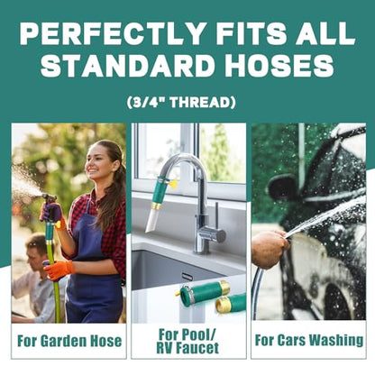 3 Sets Universal Faucet Water Hose Adapter with Clamps Fits 3/4" Thickened Rv Sink Hose Attachment Connector for Garden Kitchen Bathroom Damaged/stripped Faucet Threads or Threadless