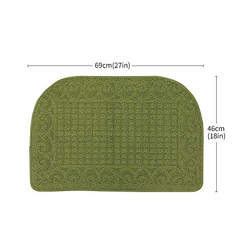 COSYHOMER 27x18 Half Round Kitchen Rug,Non Slip Washable Mat,Green 3PCS | Polypropylene tufted textile,small half circle rug,kitchen sink mat,Kitchen floor mat - color: Green 3pcs, size: 1'6" x 2'3" (Semicircular)