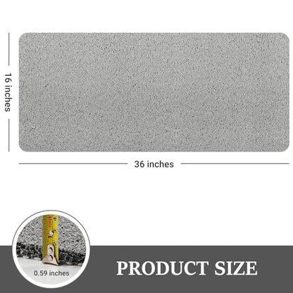 LuxStep Shower Mat Bathtub Mat,Non-Slip Bath Mat with Drain, Quick Drying | 36x16 inch, PVC Loofah Bathmat for Tub,Shower,Bathroom, Grey - color: Stylish Grey, size: 36" x 16"