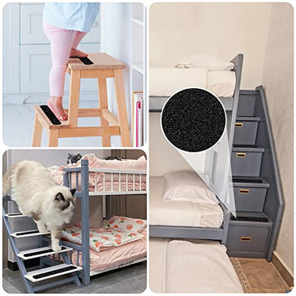 2" x 12" Black Anti Slip Tape, 16pcs Non Slip Pre-Cut Strips | Treads Safety Non Skid Adhesive Strips for Ladder, Step Stool and Stair - color: Black, size: 2" x 12"