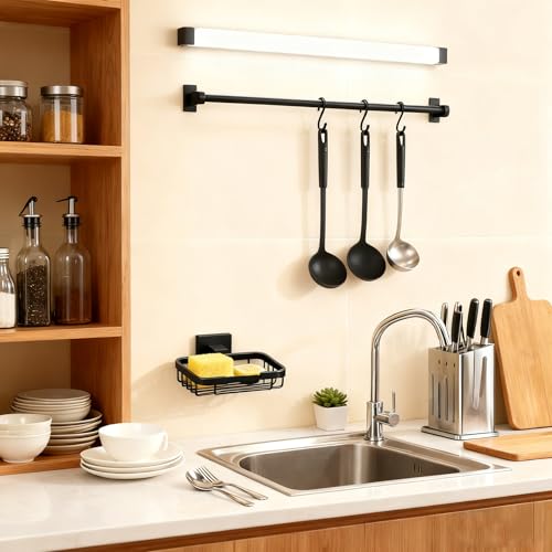 SEIDO Matte Black Soap Dish for Shower Wall, Black Bar Soap Holder for Bathroom & Kitchen, 304 Stainless Steel Wall Mount Soap Dish Holder, 4.8" L x 3.2" W Internal - color: Matte Black