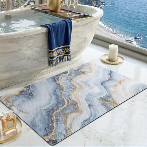 Color&Geometry Beach Bathroom Rugs,Ocean Bath Mat,Coastal Bathroom Rug - color: Costal, size: 24"x36"