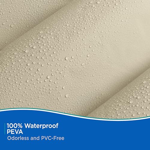 Kenney KN61436 Lightweight 3 Gauge Waterproof PEVA Shower Curtain Liner with Durable Eyelet Hang Holes and Weighted Magnetic Hem for Bathroom, 70" W x 72" H, Taupe, 1-Pack - color: Taupe, size: 70"W x 72"L (Pack of 1)