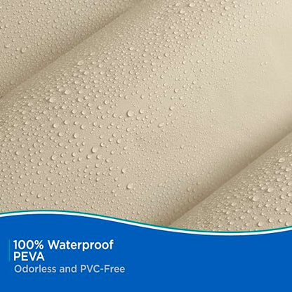 Kenney KN61436 Lightweight 3 Gauge Waterproof PEVA Shower Curtain Liner with Durable Eyelet Hang Holes and Weighted Magnetic Hem for Bathroom, 70" W x 72" H, Taupe, 1-Pack - color: Taupe, size: 70"W x 72"L (Pack of 1)