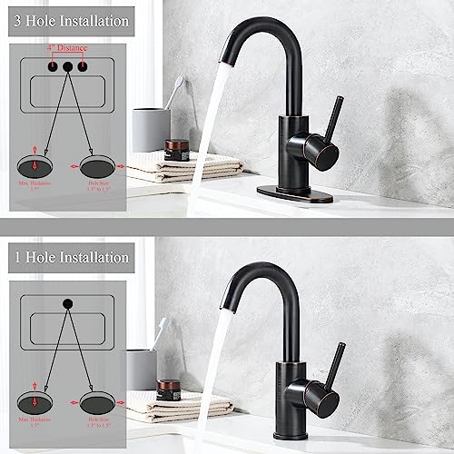 Wet Bar Sink Faucet, Lead-Free Single Handle Prep Sink Faucet, Stainless Steel Single Hole Bathroom Vanity Faucet, Oil Rubbed Bronze JU1100-ORB - color: Oil Rubbed Bronze