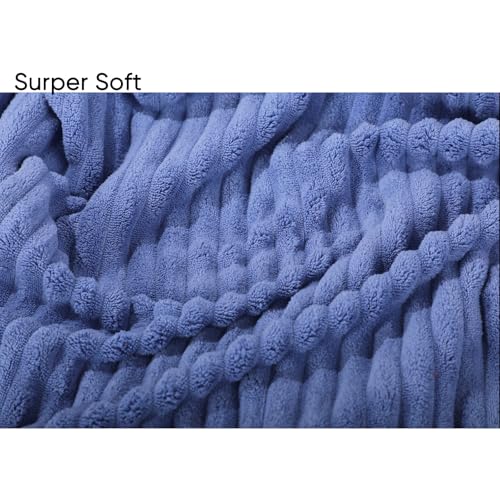Luxury 4-Piece Quick-Dry Bath Towel Set 27.5X 55 Inches – Ultra Soft Microfiber for Bathroom, Bar, Pool, Gym & Travel – Elegant Twill Design - color: Darkgrey-blue-white-pink