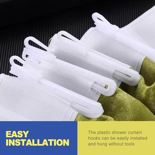 80 Pcs Adjustable Pinch Pleat Curtain Hooks, Heavy Duty Plastic Drapery Hooks for Pleated Drapes. DIY Pinch Pleated Hooks for Curtains, Window, Door & Shower (White)