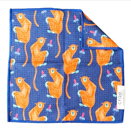 Double-Sided Microfiber Washcloths, Waffle Weave Kitchen Washcloths for Use | 12x12 Inch, Super Absorbent, Lint-Free, Fast Drying, For Cleaning Dishes, Cars & More, Durable & Soft, Monkey Business Towels - color: Monkey Business