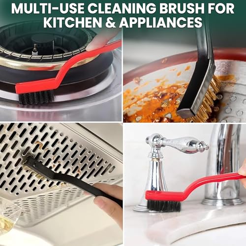 8 Pcs Crevice Cleaning Brush Set – Hard Bristle Cleaning Tools for Grout, Gaps & Narrow Spaces – Multi-Purpose Grout Brush, for Cleaning Bathroom, Shower, Window Tracks, Kitchen | Multi-Purpose Grout Brush for Bathroom, Shower, Window Tracks & Kitchen Cle