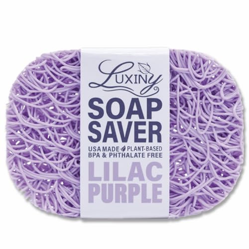 Soap Savers for Bar Soap, American Made by Luxiny, Lifts Soap in Soap Dishes & Shower Soap Holders -Handmade Soap Lasts Longer -Made from Plant Materials (Lavender Lilac Purple) - color: Lilac