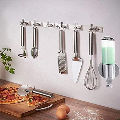 Manual Pressing Head Wall Mounted Soap Dispenser Shower Liquid Shampoo & Soap Dispenser with Translucent Container (500ml-Silver)