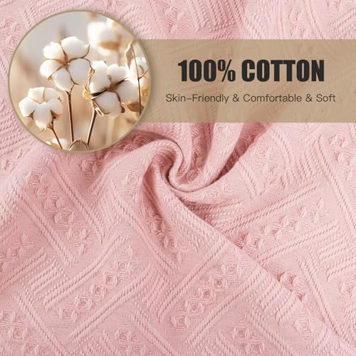 Boho Bathroom Decor Hand Towel 4 Pack 100% Turkish Cotton 14 x 30 Inch Boho Kitchen Hand Towel Guest Tea Gift (Pink) - color: Pink