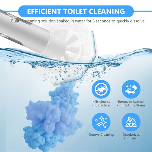 50 Count Toilet Wand Refills for Clorox, Upgraded Disposable Brush Heads Compatible with Clorox Wand Refills for Bathroom Cleaning