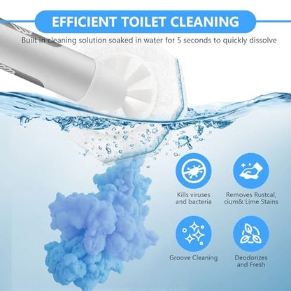 50 Count Toilet Wand Refills for Clorox, Upgraded Disposable Brush Heads Compatible with Clorox Wand Refills for Bathroom Cleaning