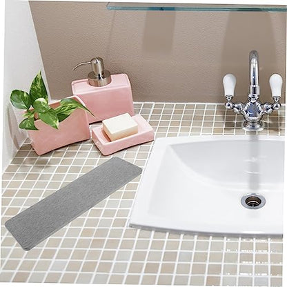 Absorbent Diatomite Mat for Bathroom Countertop Rectangle Design Fast Drying Deep Soap and Mouthwash Cup Mat Keeps Surfaces Dry and Tidy