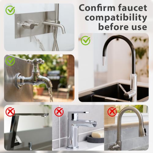 6.5 FT Faucet Hose Adapter for Sink, Transparent PVC Tube with Adjustable Faucet Connector and Hose Clamp Portable Water Transfer Accessories for Sink, Bucket, Garden, Pet Bathing - size: 6.5 FT-Clear