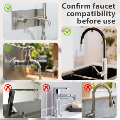 6.5 FT Faucet Hose Adapter for Sink, Transparent PVC Tube with Adjustable Faucet Connector and Hose Clamp Portable Water Transfer Accessories for Sink, Bucket, Garden, Pet Bathing - size: 6.5 FT-Clear