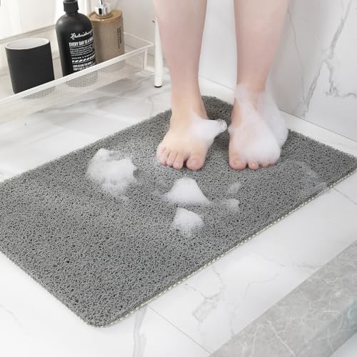 Hargiis Non Slip Bathtub Mat, Anti Slip Shower Mat, Quick Drying Bath Tub Mats, Foot Scrubber Mat, Anti Slip Mat for Tub, Floor, Bathroom, Home, Kitchen, Hotel (Grey 32"x17") - color: Grey, size: 32" x 17" (Rectangular)