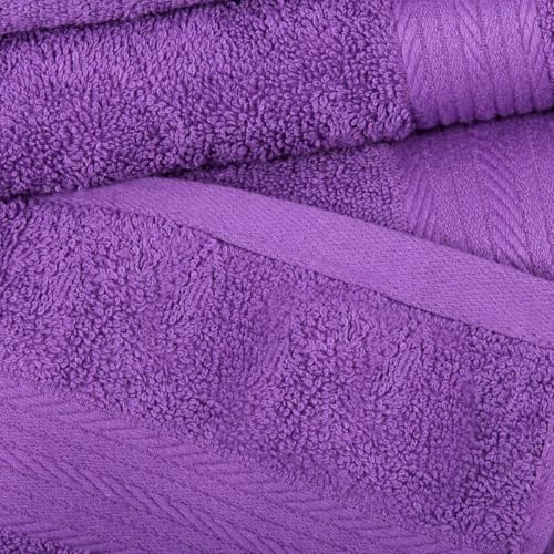 100% Cotton Washcloths 12x12 Inches, 600 GSM, Soft & Absorbent, Durable, Set of 10, Purple - color: Purple, size: Washcloth Set of 10