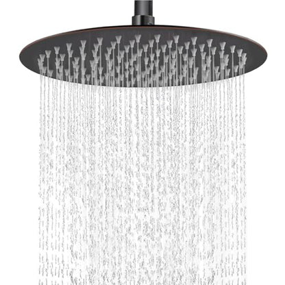 Midanya Round Rain Shower Head,High Pressure,Oil Rubbed Bronze 12 Inch | 360°Swivel,Ceiling or Wall Mount,Waterfall Full Body Coverage,Bathroom Remodel,Stainless Steel Rainfall Shower Head - color: Bronze, size: 12 Inch