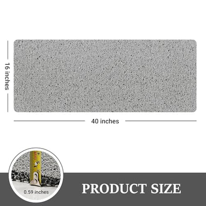 LuxStep Shower Mat Bathtub Mat,Non-Slip Bath Mat with Drain, Quick Drying | 40x16 inch, PVC Loofah Bathmat for Tub,Shower,Bathroom, Grey - color: Stylish Grey, size: 40" x 16"