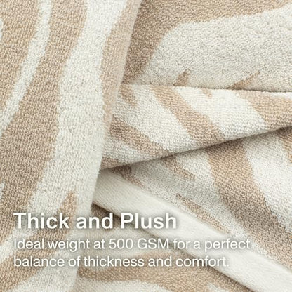 Everlayer Luxury Bath Towel, 1 Piece, 28 x 55 Inch, Made in Portugal | 500 GSM, 100% Combed Cotton, Utra-Soft & Plush, Reversible Design, Oeko-Tex Certified, Incl 1 Piece Bath Towel , Sand Allover - color: Sand Allover, size: Bath Towel, style: 1 Pc
