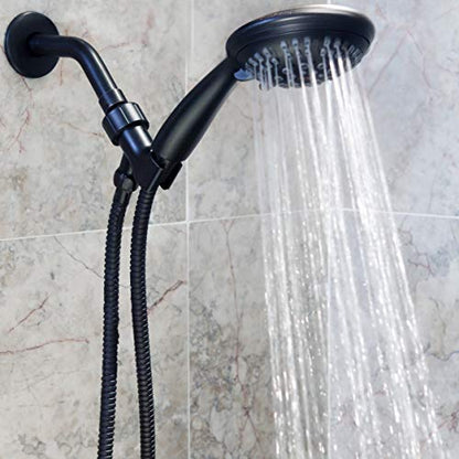 Luxury Handheld Shower Kit - 1.8 GPM - Oil-Rubbed Bronze | 6 Function High Pressure Removable Hand Held Showerhead with Hose and Mount, Easy Install for Boosting Low Water Flow Baths - color: Oil Rubbed Bronze, size: 1.8 GPM