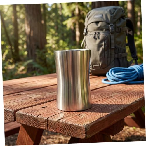 UKCOCO Food Grade Stainless Steel Toothbrush Holder Cup Smooth Edge Mouthwash Cup for Bathroom Compact and Travel Tumbler Easy to Clean Multifunctional Bathroom Organizer for Home Use
