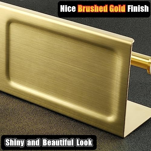 Alise Double Toilet Paper Holder with Shelf,Bathroom Tissue Holder,Gold | SUS304 Stainless Steel Wall Mounted Toilet Paper Roll Holder Storage Dispenser,Self Adhesive or Wall Mount Drilling
