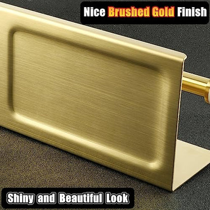 Alise Double Toilet Paper Holder with Shelf,Bathroom Tissue Holder,Gold | SUS304 Stainless Steel Wall Mounted Toilet Paper Roll Holder Storage Dispenser,Self Adhesive or Wall Mount Drilling