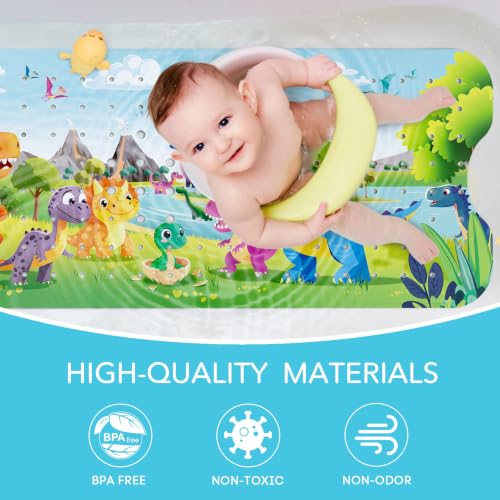 SHUCHING Baby Bath Mat for Tub Non Slip-40 X 16 Inch, Dinosaur | Bathtub Mat for Kids & Toddler Mold Free, Long Shower Mat for Inside Shower with Suction Cup, Machine Washable - color: Dinosaur