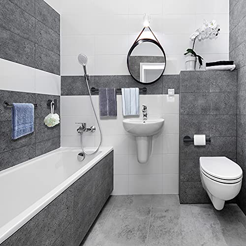 Nolimas Matte Black Bath Towel Bar Single Bars Towel Rack Rod Classic Wall Mounted Stainless Steel Bathroom Towel Bar Toilet Kitchen Towel Shelf Single Layer,24inch - color: Matte Black, size: 24inch