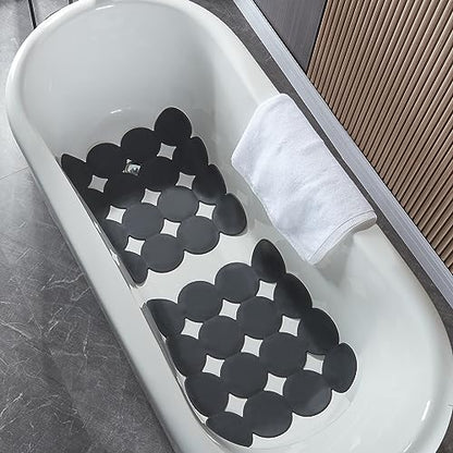 Webos Square Shower Mat Nonslip - Rubber Bathtub Mat with Suction Cups for Inside Shower Bathroom Floor (Black, 21X21) - color: Black