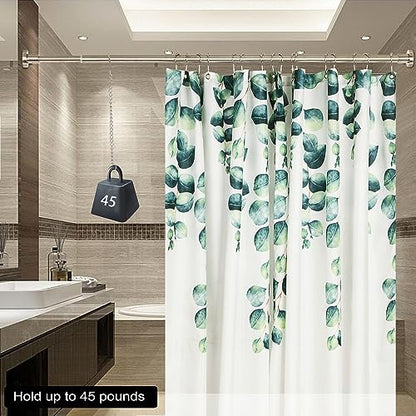 Heavy Duty Shower Rod, Adjustable Shower Curtain Rod, Expandable 47-84 Inch, Permanent Mount Shower Rod, Never Rust Stainless Steel For Window Curtain and Closet, Brushed Nickel - color: BRUSHED NICKEL