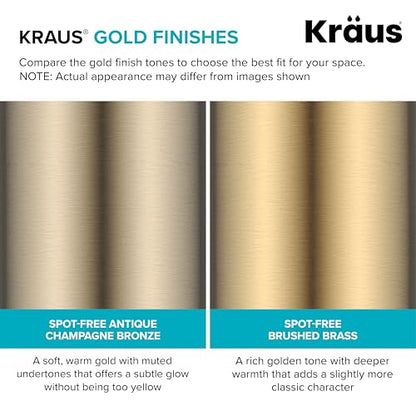 Kraus Oletto Single Handle Kitchen Bar Faucet in Spot Free Antique Champagne Bronze, Kitchen Sink Faucets, KPF-2822SFACB - color: Spot Free Antique Champagne Bronze, style: Bar Faucet