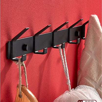 ICOBES Coat Hooks Heavy Duty Towel Hooks Space Aluminum Wall Hook Black Hat Hooks Wall Mounted Coat Rack for Robe and Clothes Wall Coat Rack