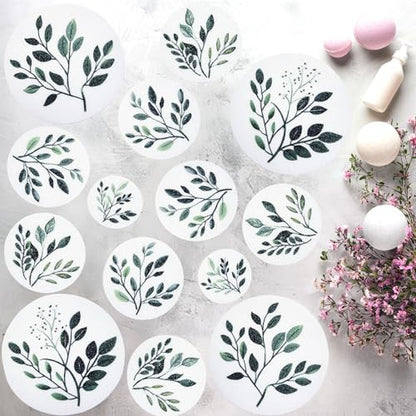 Non Slip Bathtub Stickers, 14 pcs Tree Branch Leaves Decals, Bathroom Decor, Alternative to Shower Mat, Waterproof Adhesives, Anti Slip Shower Stickers, Tubs, Stairs - Safety Tub Non Slip Stickers