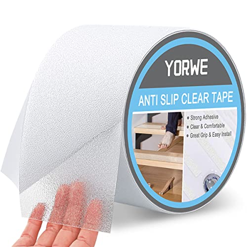 Yorwe Anti Slip Tape Transparent, More Clear and Comfortable Safety Track Tape (4" Width x 190" Long, Clear) - size: 4" Width x 190" Long