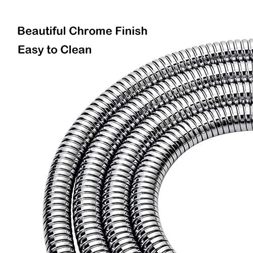 Extra Long Stainless Steel Shower Hose - Metal Kink-Free Handheld Shower Hose Extension with Brass Insert and Nut (79", Chrome) - color: Chrome