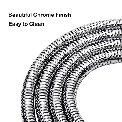 Extra Long Stainless Steel Shower Hose - Metal Kink-Free Handheld Shower Hose Extension with Brass Insert and Nut (79", Chrome) - color: Chrome