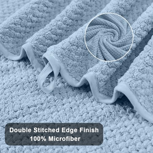 Hailea Extra Large Bath Towels Set 35x70 Inches - Blue Luxury 600 GSM Oversized Bath Sheet Towel,Ultra Soft Microfiber - Quick Dry,Highly Absorbent Shower Towels Spa Hotel Bathroom Towel Set (4-Pack) - color: Blue Set, size: 4-Piece Set