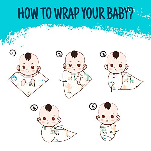 Baby Swaddle Blanket and Washcloths Set,12 Pieces Muslin Cotton Baby Swaddle Wrap and Wash Cloths Unisex for Boys and Girls, 4 Pack for 40 x 40 Inches and 8 Pack for 8 x 10 Inches - color: Animal Friends