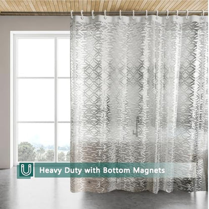 Shower Curtain Liner, 100% Waterproof Peva Shower Curtains with 3 Duty Heavy Bottom Magnets and 12 Rust Proof Grommets, 72x72 Weighted Shower Liner for Shower Stall, Bathtubs - color: Diamond