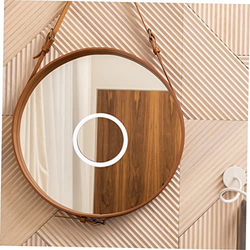 Suction Cup Vanity Mirror Dispenser Makeup Mirror Lights Bathroom LED Mirror Makeup Brush Holder LED Vanity Light Kit Lighted Magnifying Mirror Bathroom Makeup Mirror Plastic White