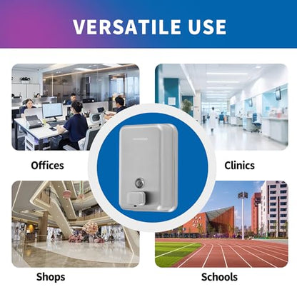 Commercial Soap Dispenser Wall Mount, Stainless Steel, 1 Pack | with Corrosion Proof Lining, Brushed Hand Liquid Sanitizer Dispenser Bathroom