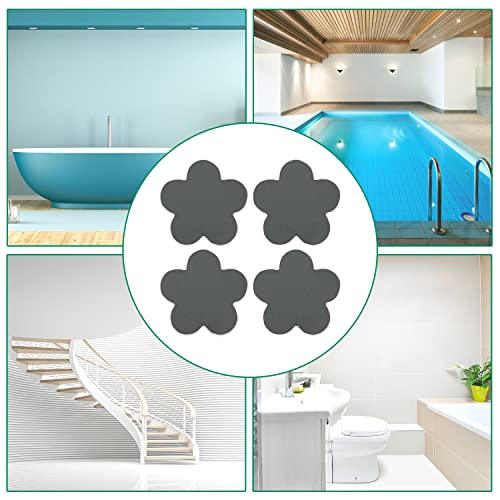 Non Slip Bathtub Stickers 28 PCS Adhesive Anti Slip Shower Stickers for Bath Tub Bathroom Stairs Flower-Stickers, Grey - color: Grey