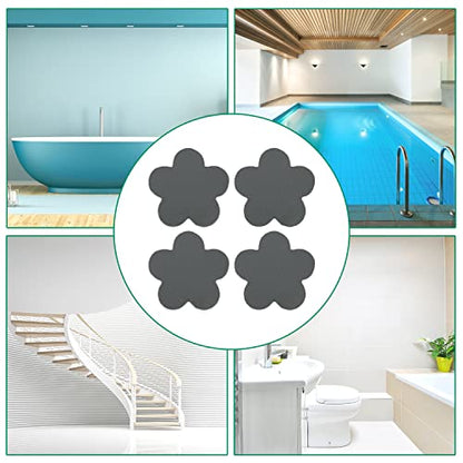 Non Slip Bathtub Stickers 28 PCS Adhesive Anti Slip Shower Stickers for Bath Tub Bathroom Stairs Flower-Stickers, Grey - color: Grey